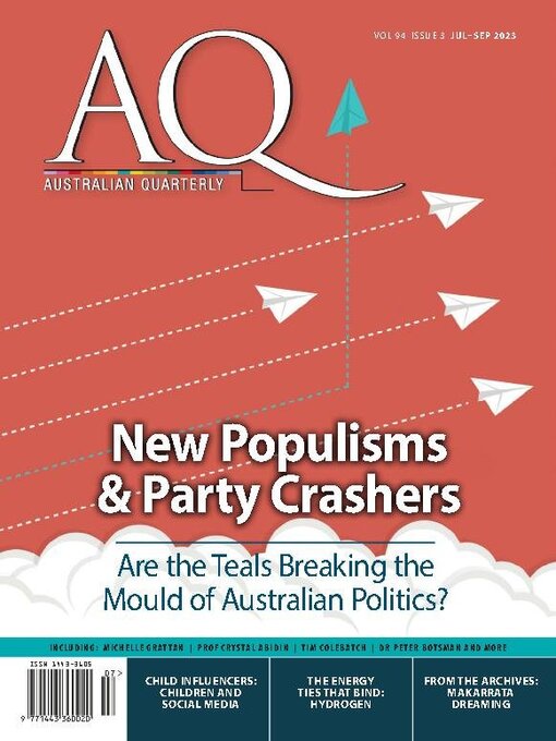 Title details for AQ: Australian Quarterly by Australian Institute of Policy and Science - Available